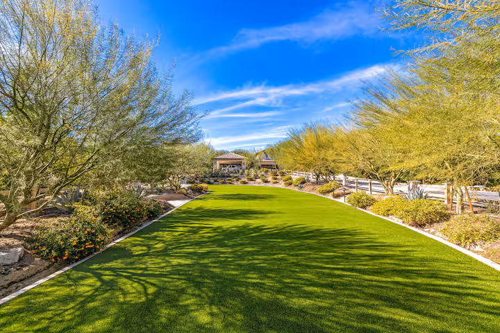 Estate exterior with desert landscape