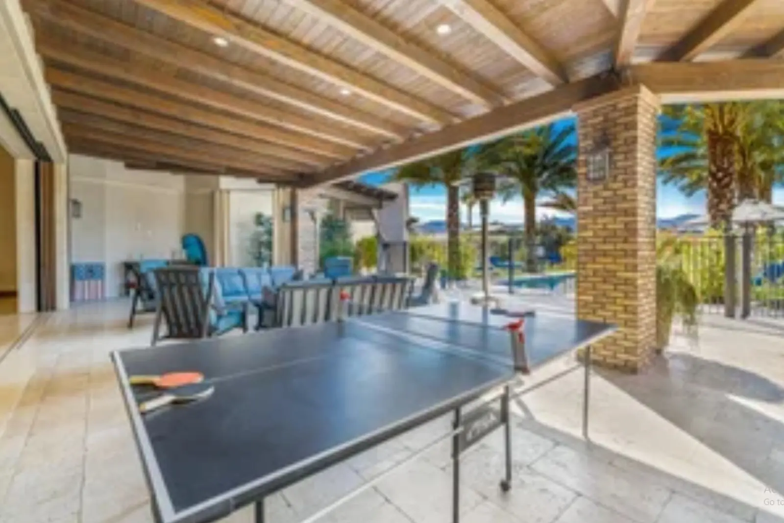 Covered patio with entertainment area