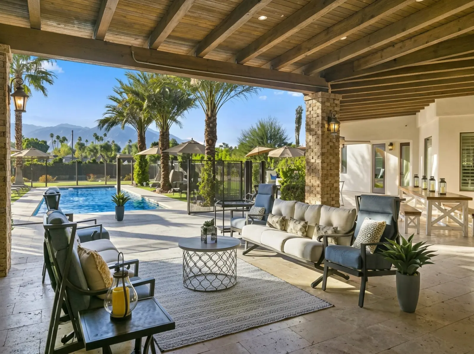 Desert landscape and estate grounds