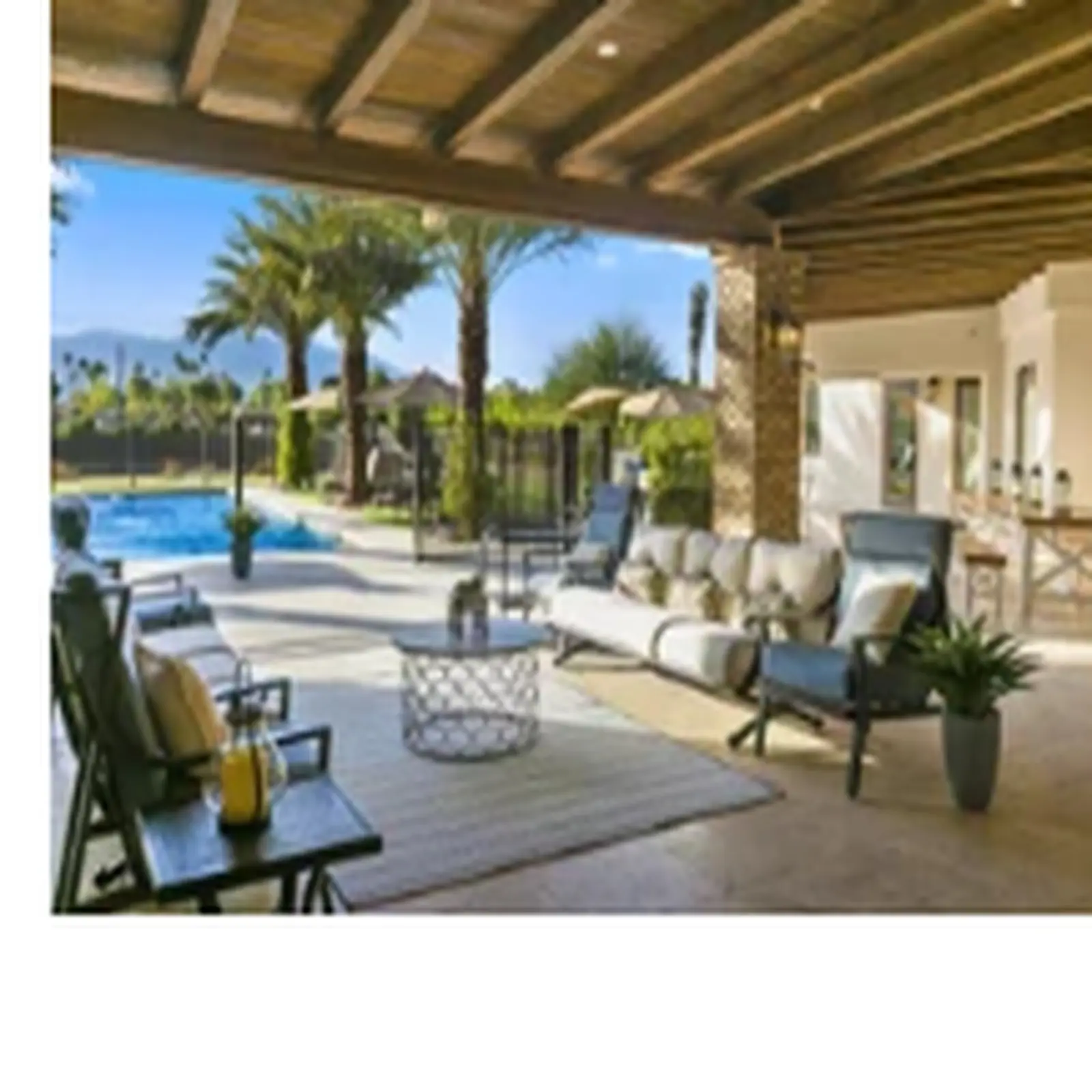 Covered patio seating