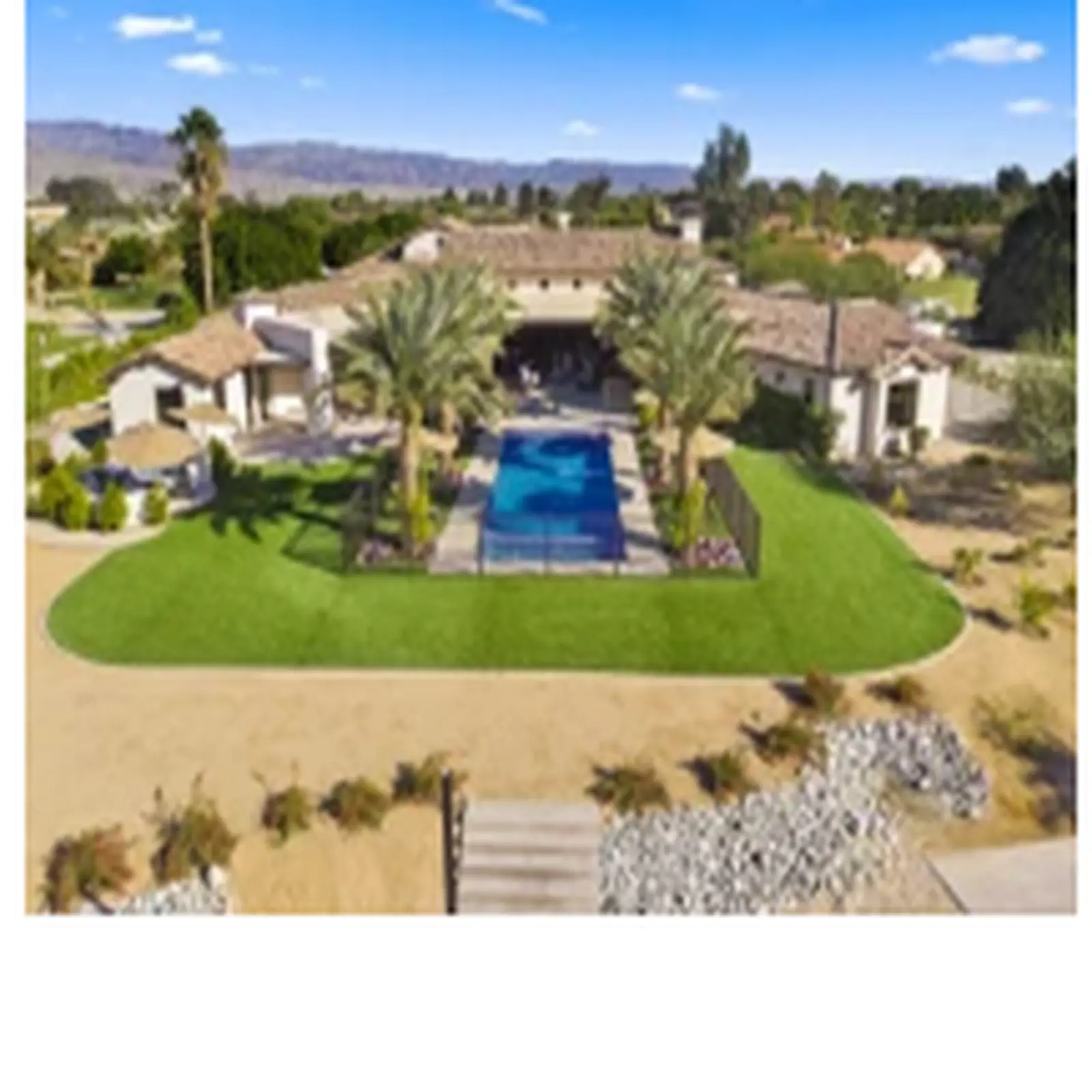 Aerial view with putting green