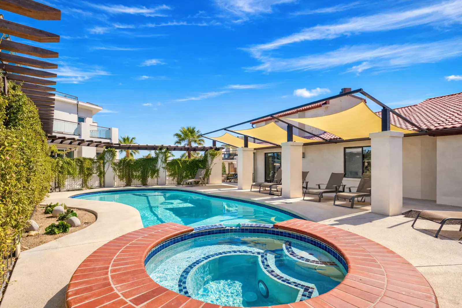 Pool and spa backyard