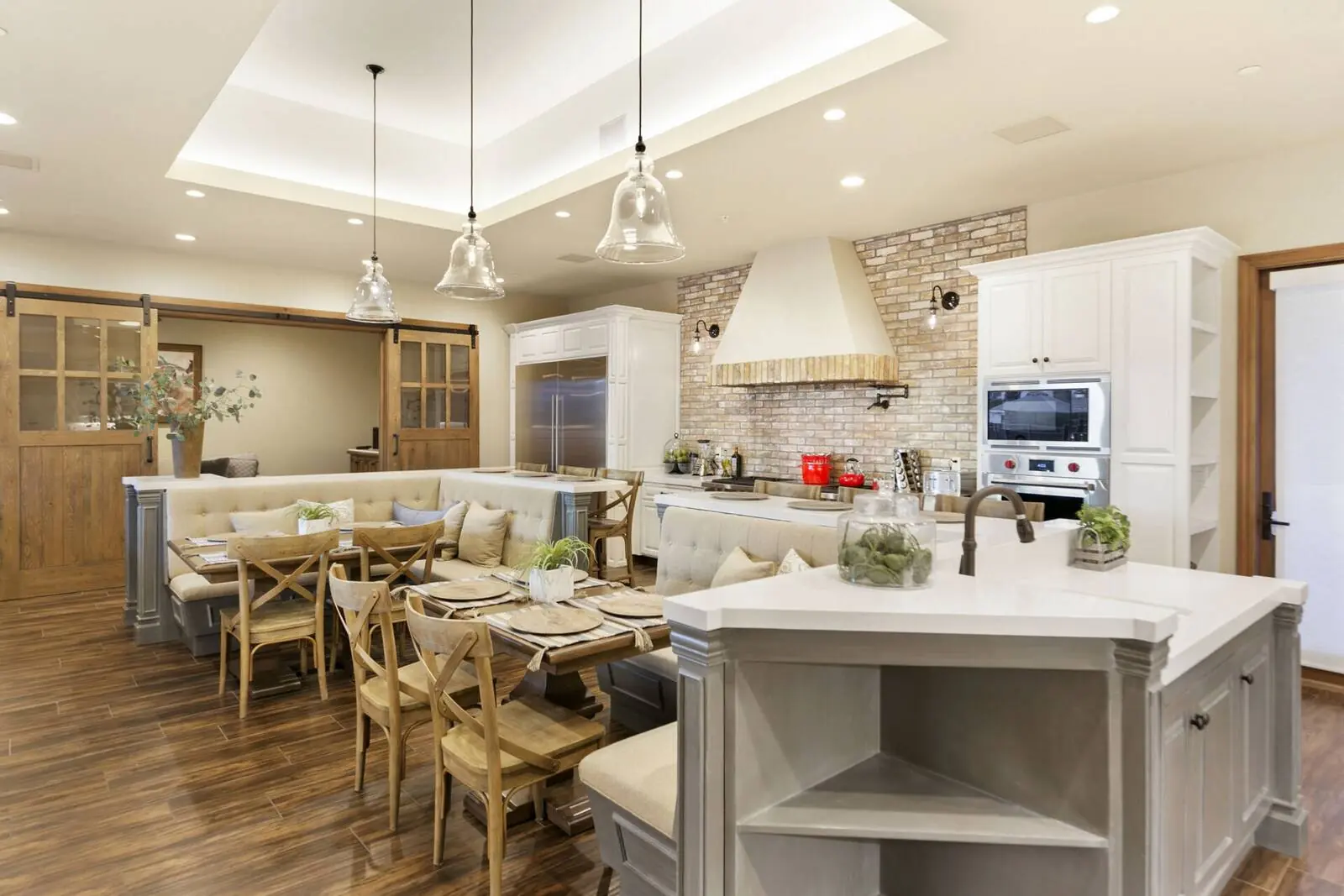 Gourmet kitchen with island seating