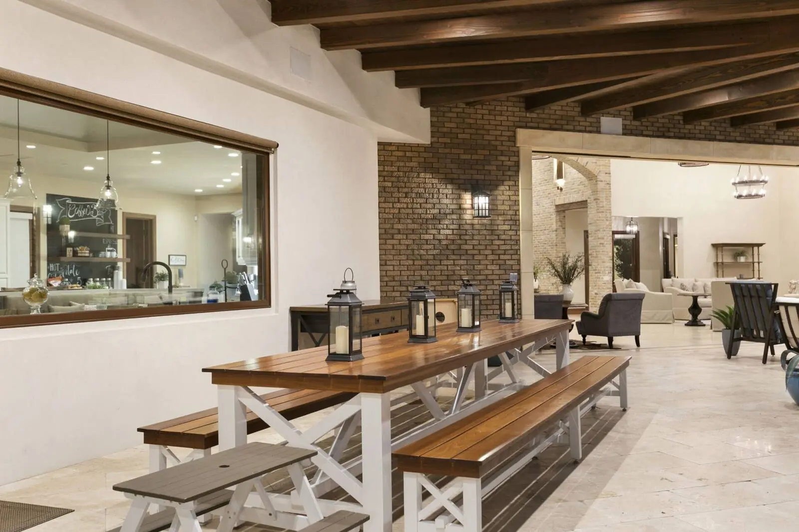 Covered outdoor dining area