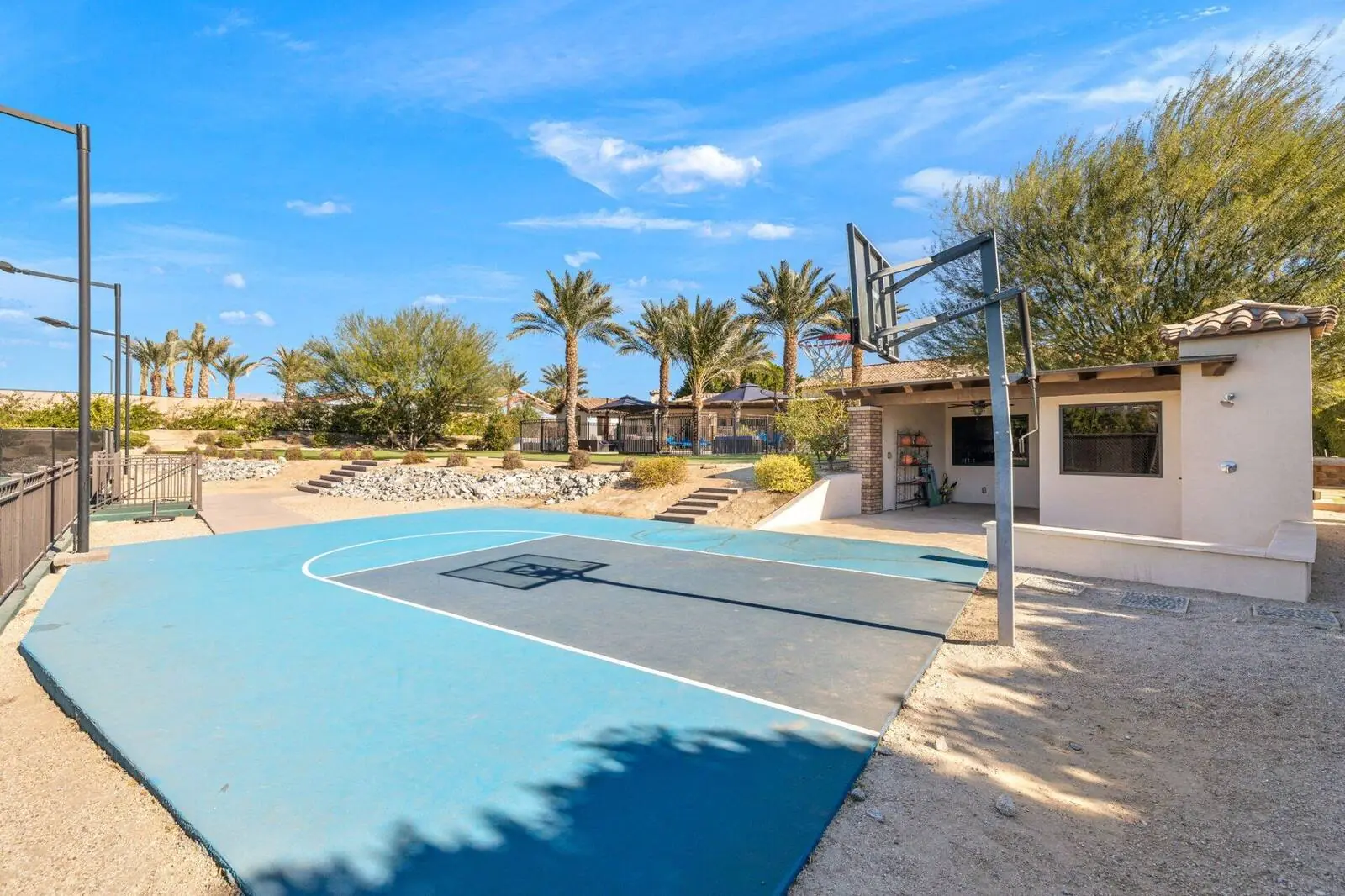 Private basketball court